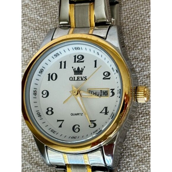 Olevs quartz 29mm two-tone women's watch with day/date 5567L - Picture 1 of 4